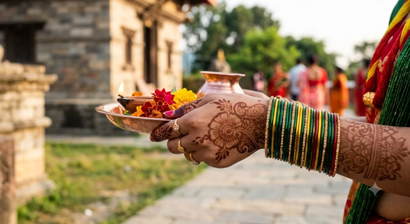 साउने संक्रान्तिसँगै सुरु भयो साउन महिना, मेहेन्दी र हरियो चुराले छायो उत्सवमय माहोल
