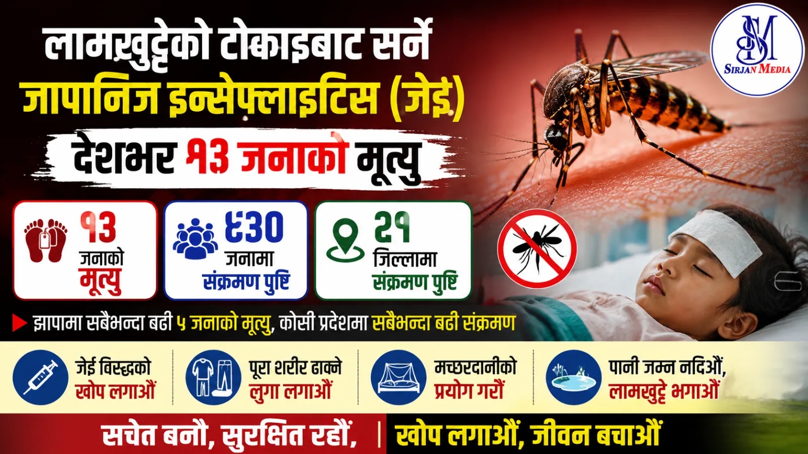 झापामा जेई संक्रमणबाट ५ जनाको मृत्यु, देशभर ८३० संक्रमित